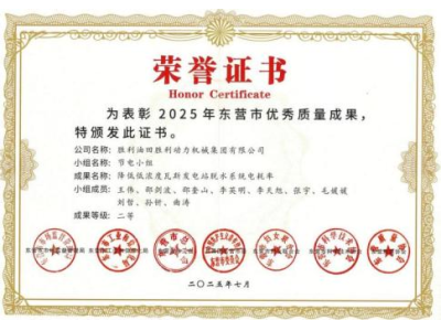 勝動(dòng)集團(tuán)公司QC成果獲佳績